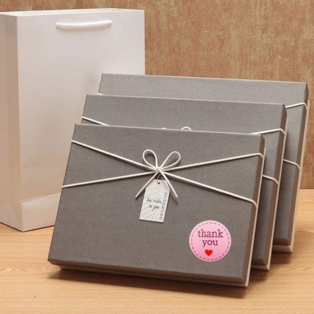 200 ct  1" Small Thank You Stickers, Pink Love Heart